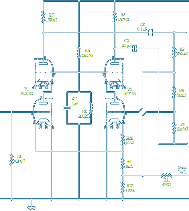 QUAD II valve amplifier driver using cascode ECC88